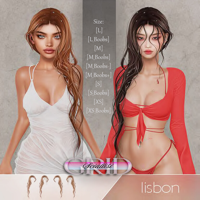 Lisbon Hair: due varianti dell’acconciatura e lista delle taglie / Two Lisbon hairstyle versions and size list