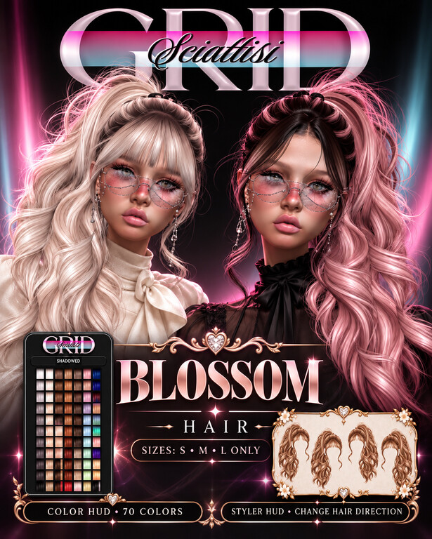 BLOSSOM Hair: coda alta con onde morbide e HUD colori / High ponytail with soft waves and colour HUD